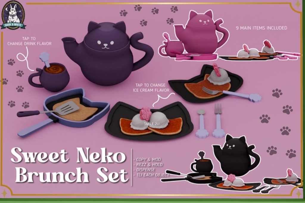 Neko Brunch Set, L$368 each/L$663 FP
