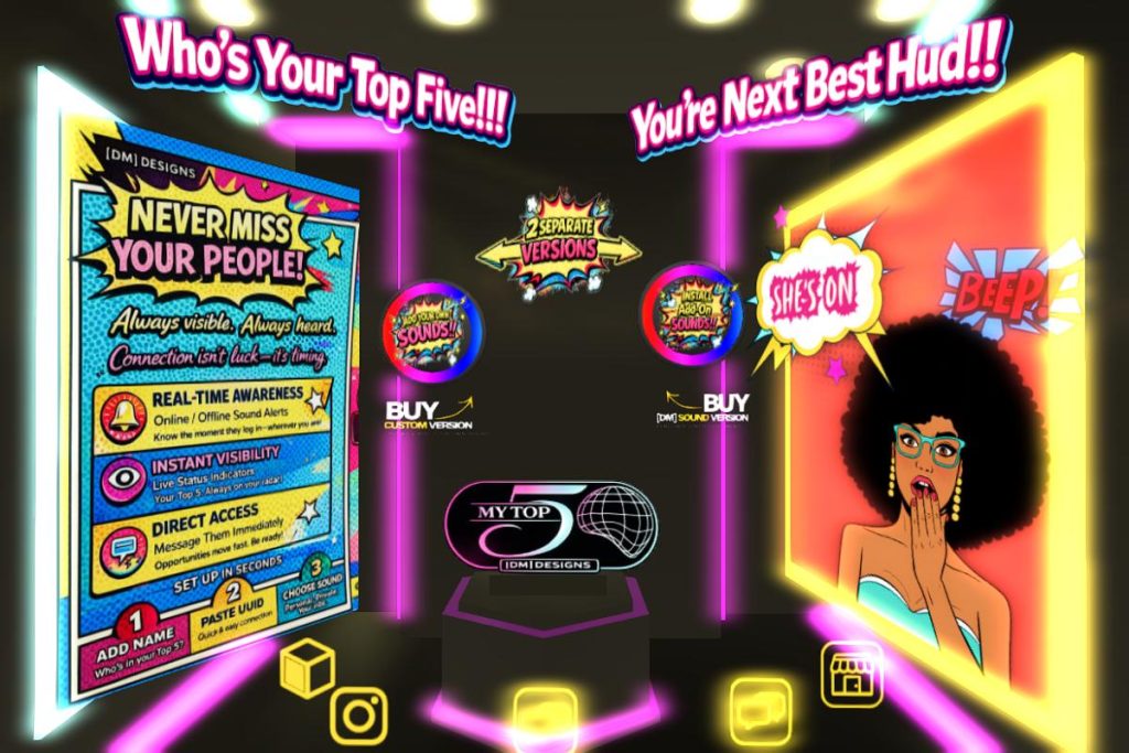 My Top Five Hud, L$250-L$350 each