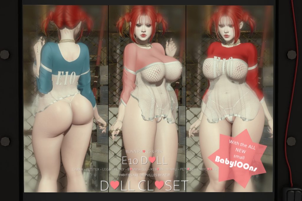 E10 Doll Dress - Legacy/MaitreyaX/Reborn/+mods, L$699 each/L$1999 FP
