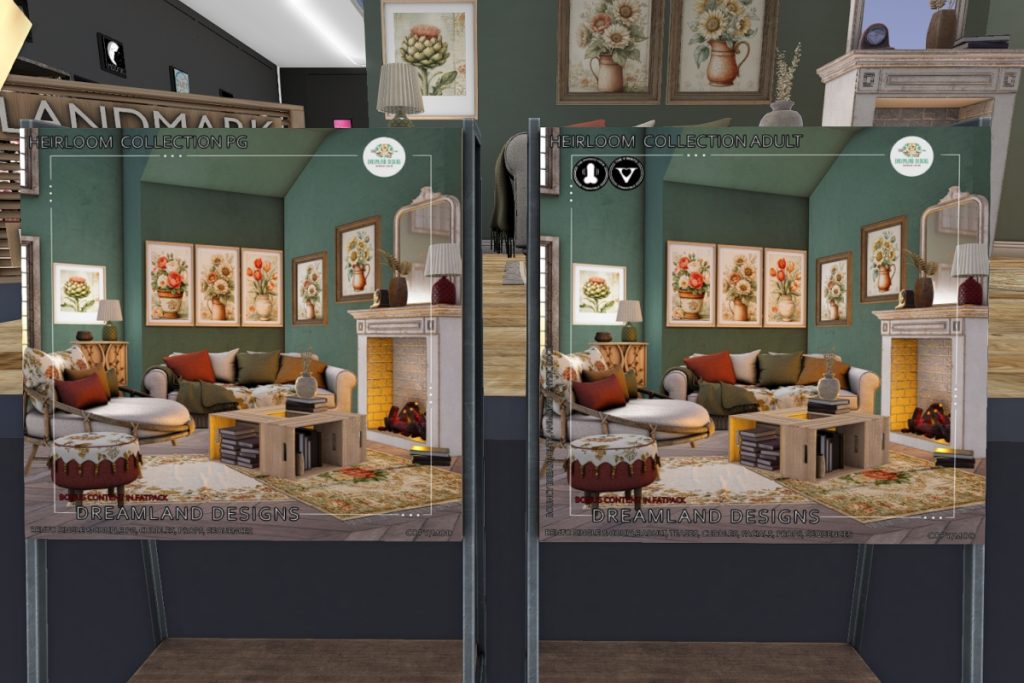 Heirloom Collection Furniture &amp; Decor, L$299-L$899 each/L$1399-L$1699 each FP