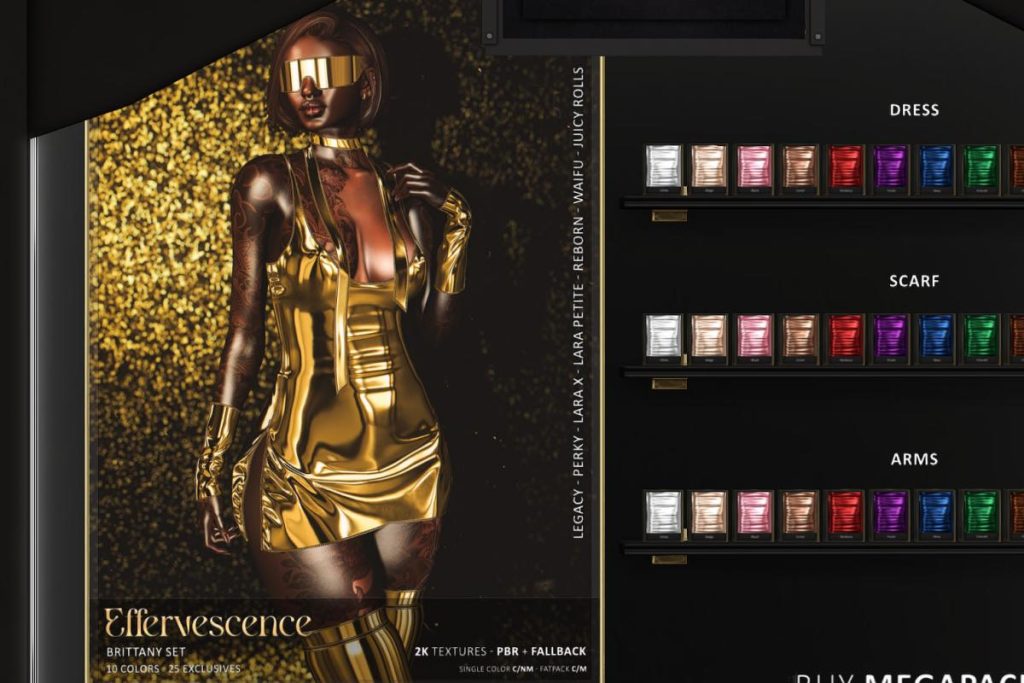 Brittany Dress, Scarf, Arms - Legacy/MaitreyaX/Reborn/+mods, L$199-L$349 each/L$2749 MP