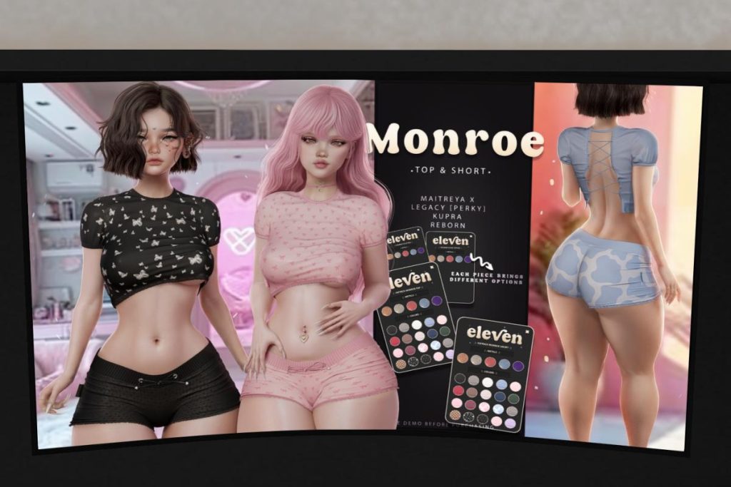 Monore Top &amp; Shorts -  Inithium/Legacy/MaitreyaX/Reborn/+mods, L$240 each/L$1299 each FP