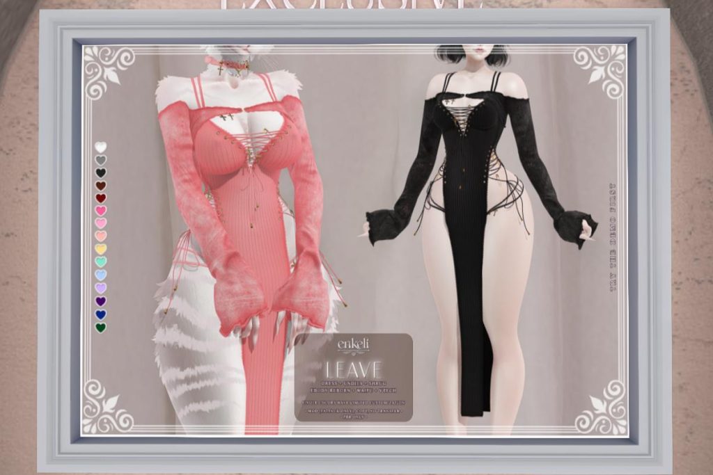 Leave Dress, Shrug and Undies - Reborn/+mods, L$199-L$299 each/L$599-L$999 each FP/L$1999 MP