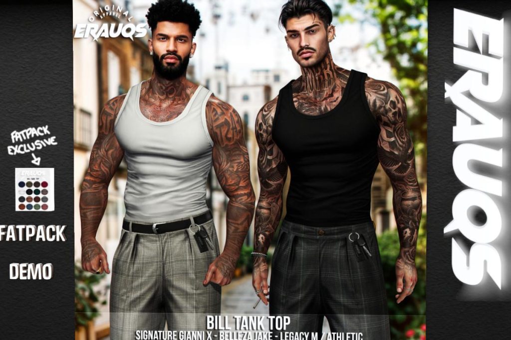 Bill Tanktop - Gianni/Jake/Legacy/+mods, L$265 each/L$865 FP