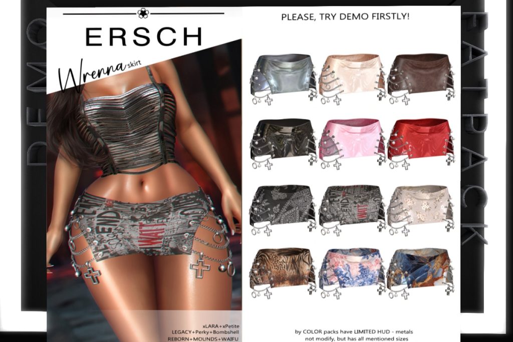 Wrenna Skirt - Legacy/MaitreyaX/Reborn/+mods, L$249 each/L$1099 FP