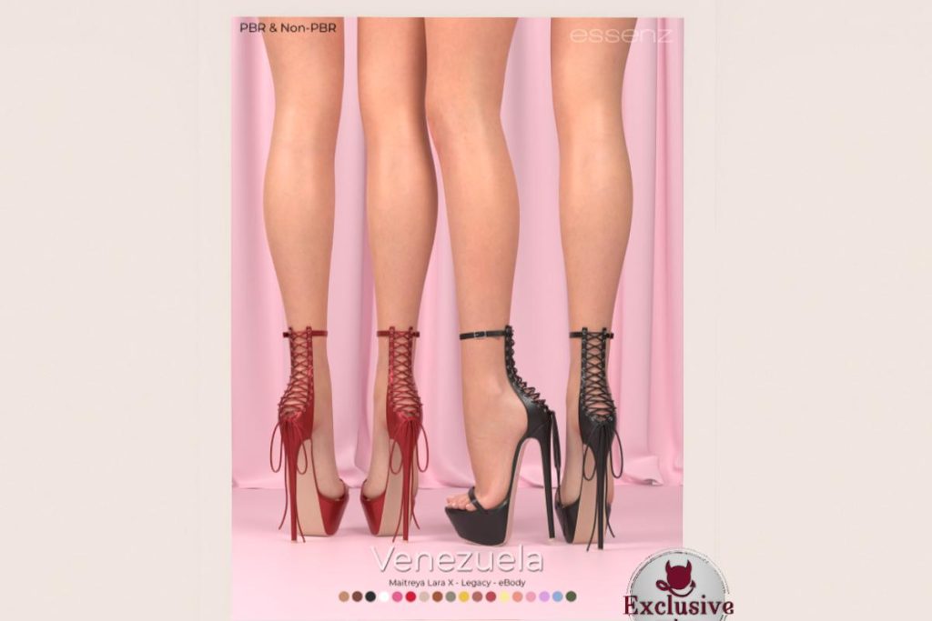 Venezuela Heels - Legacy/MaitreyaX/Reborn, L$299-L$399 each/L$1399 FP