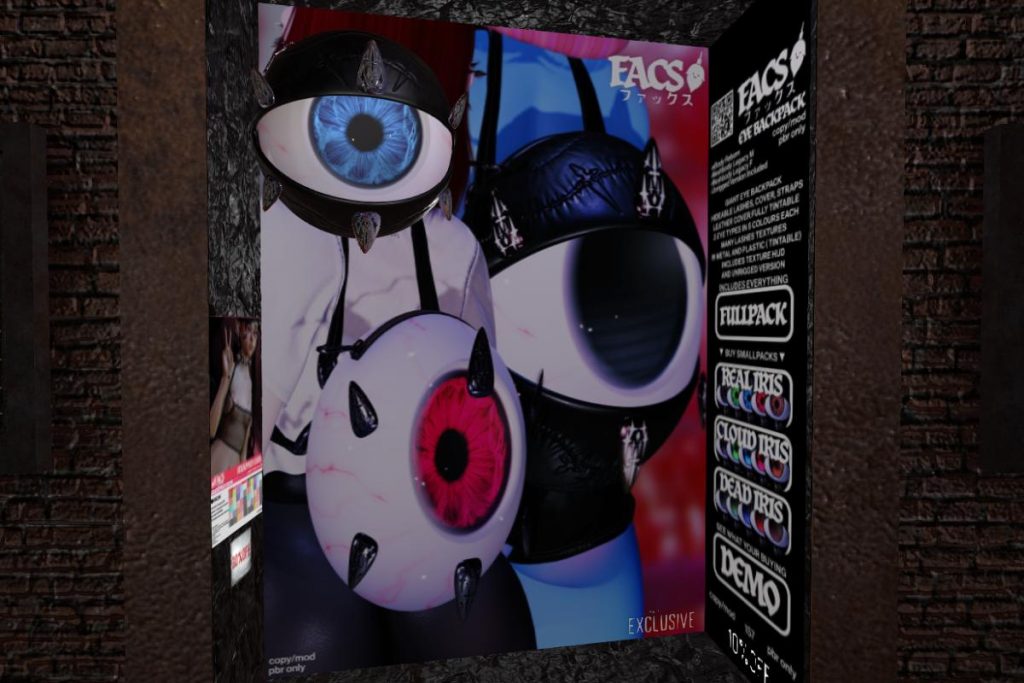 Eye Backpack - Legacy F+M/Reborn/Unrigged, L$450 each/L$1080 FP