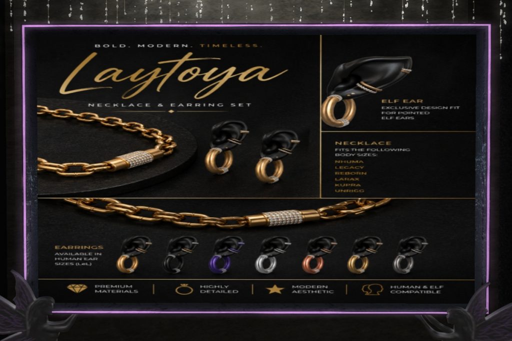 Laytoya Necklace &amp; Earring Set - See Ad for Fits, L$349