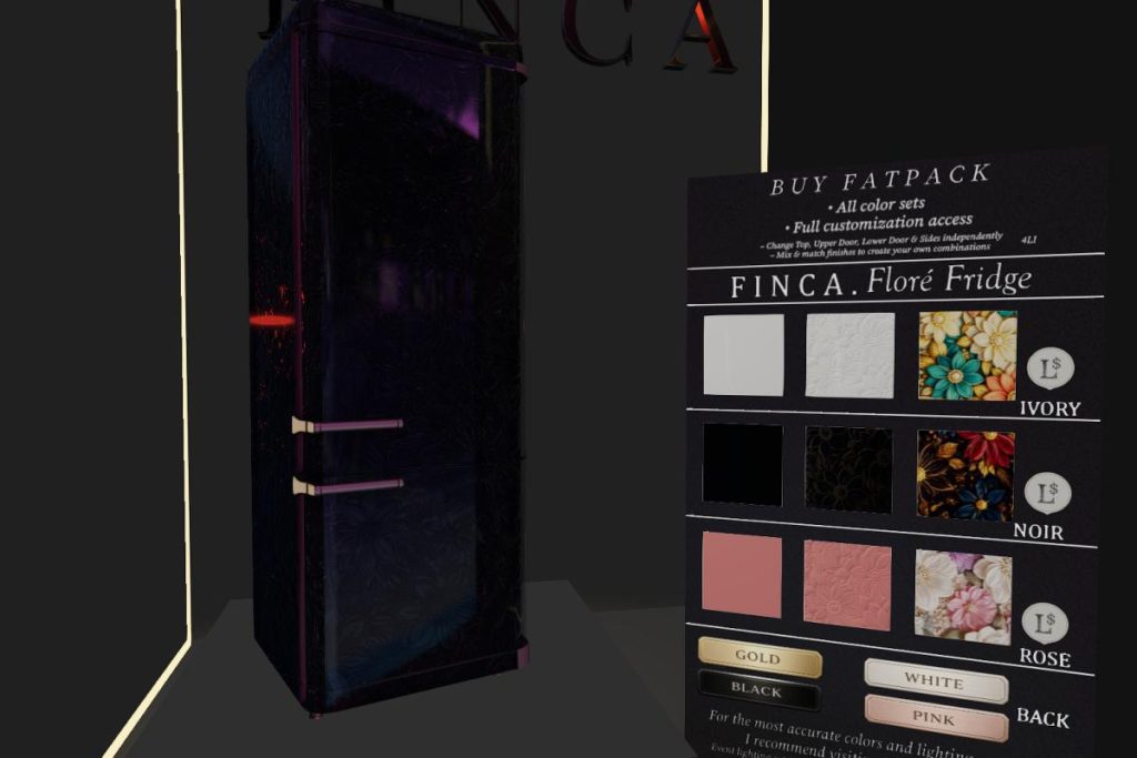 Flore Fridge, L$249 each/L$499 FP