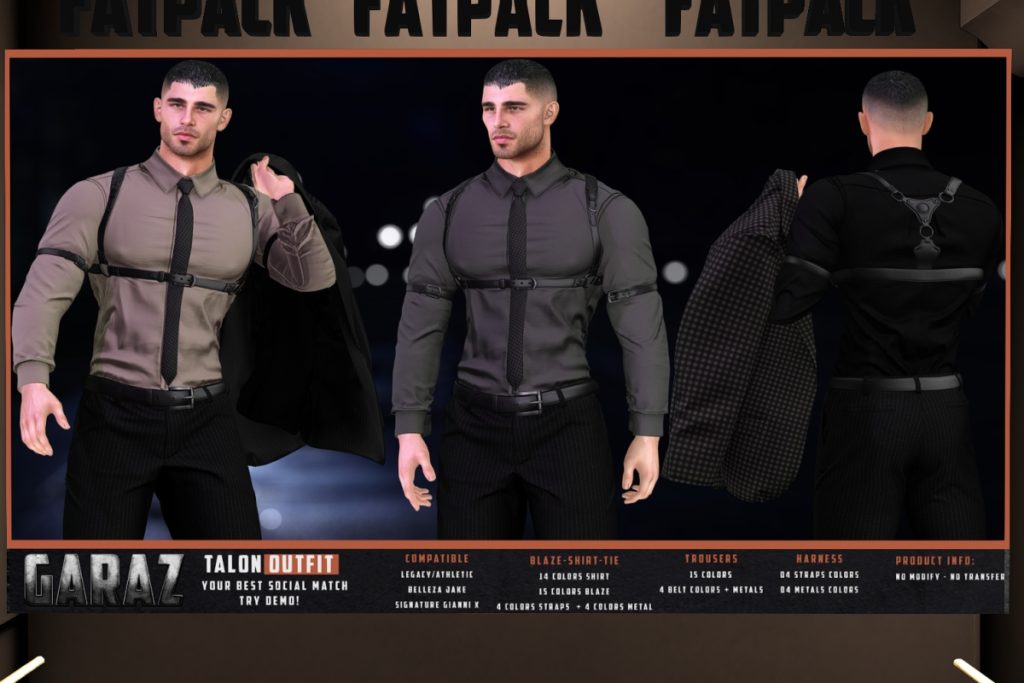 Talon Outfit - GianniX/Jake/Legacy/+mods, L$200-L$280 each/L$1200-L$1800 each FP/L$3200 MP