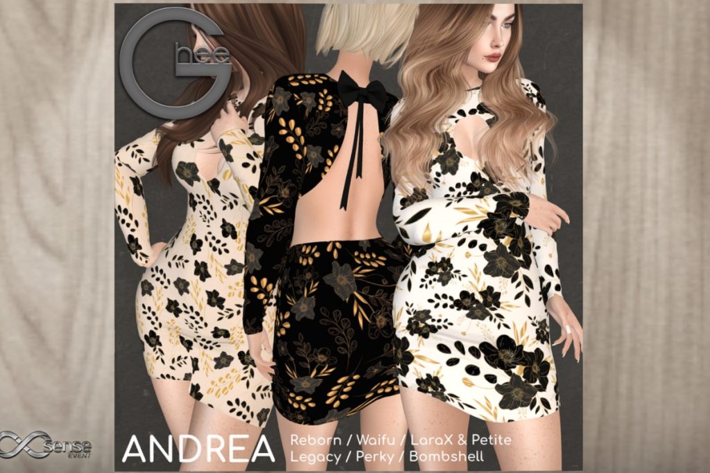 Andrea Dress - Legacy/MaitreyaX/Reborn/+mods, L$220 each/L$1399 FP