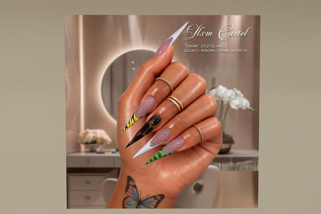 Safari Stiletto Nail Set - Inithium/Legacy/Reborn/Yentements, L$599