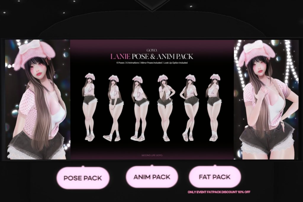 Lanie Poses &amp; Animations, L$269-L$319 each/L$333 FP