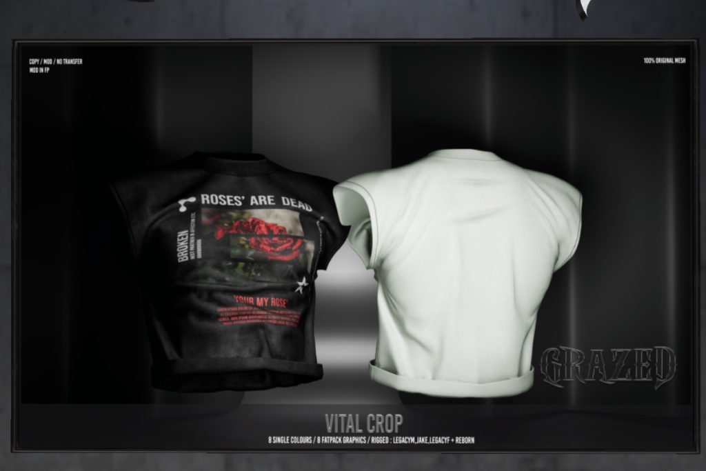 Vital Crop - Jake/Legacy M+F/Reborn/+mods, L$299 each/L$1399 FP