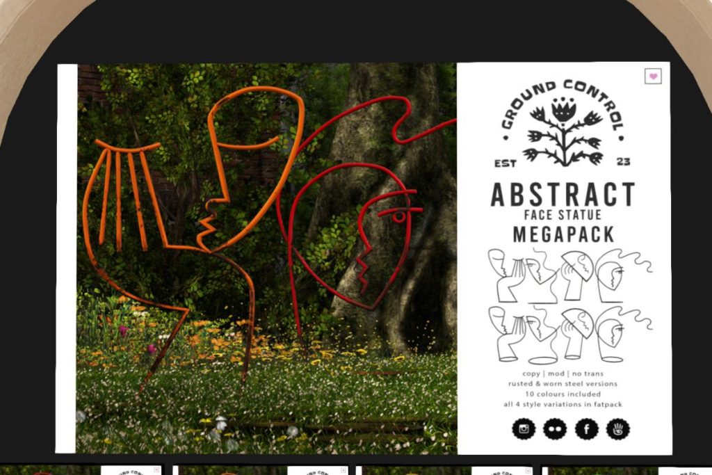 Abstract Face Statue, L$299 each/L$999 FP