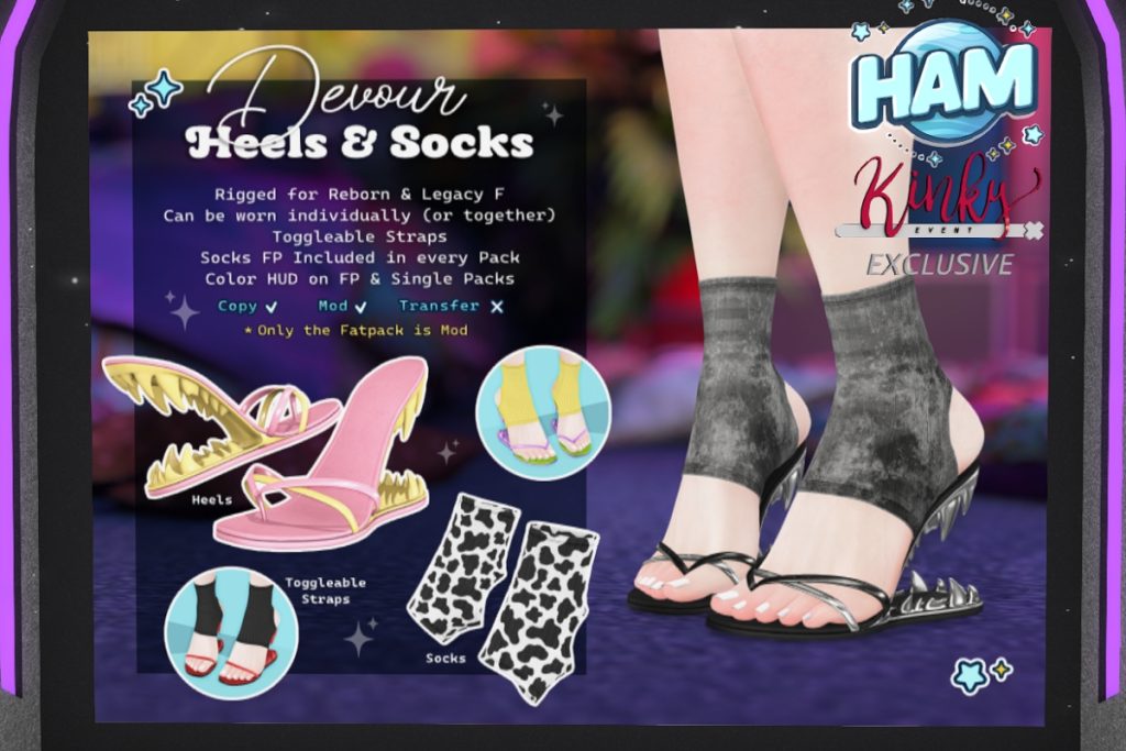 Devour Heels &amp; Socks - Legacy/Reborn, L$349 each/L$699 FP