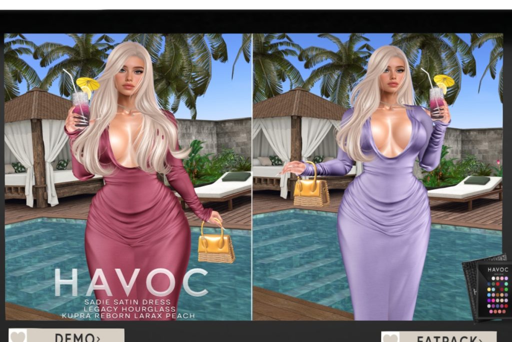 Sadie Satin Dress - GenX/Inithium/Legacy/MaitreyaX/Reborn/+mods, L$299 each/L$2499 FP