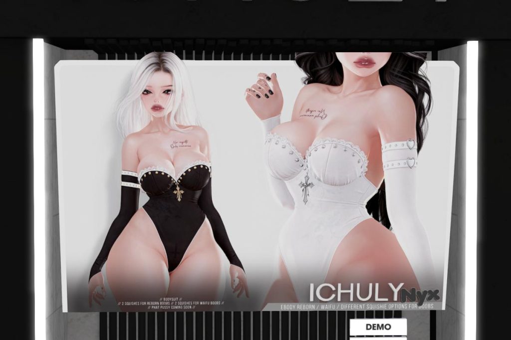 Nyx Bodysuit &amp; Sleeves - Reborn/+mods, L$169-L$249 each/L$699-L$1699 each FP/L$1999 MP