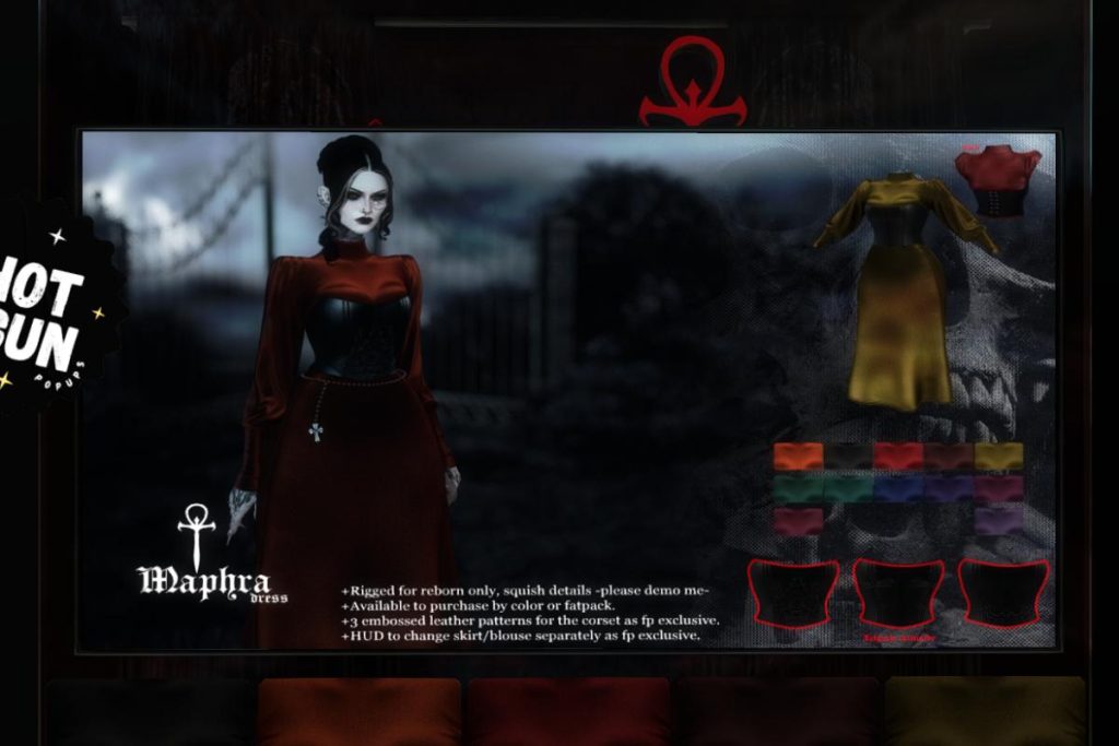 Maphra Dress - Reborn/+mods, L$300 each/L$1430 FP