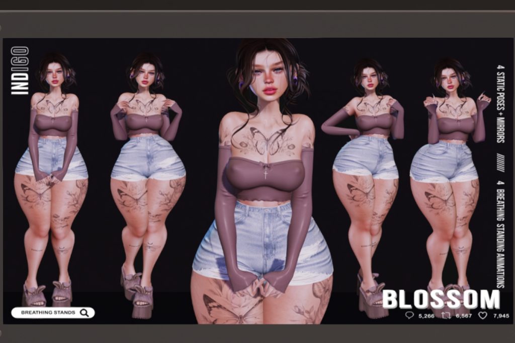 Blossom Breathing Stands and Static Poses, L$299