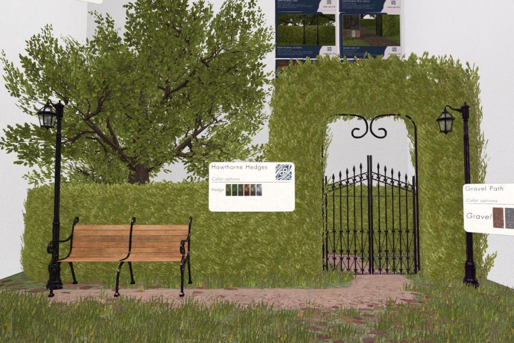 Hawthorne Landscaping Kit, L$249-L$649 each/L$2499 FP