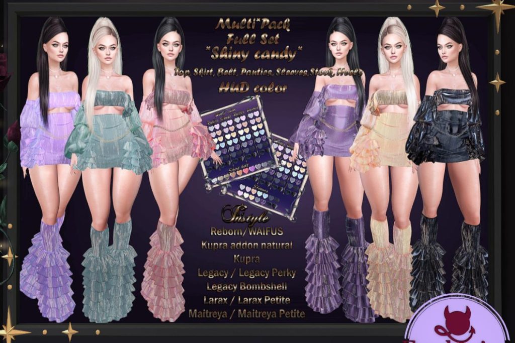 Charlotte Top, Sleeves, Panties, Stosk and Heels - Inithium/Legacy/Maitreya/Reborn/+mods, L$125 each/L$1498 FP