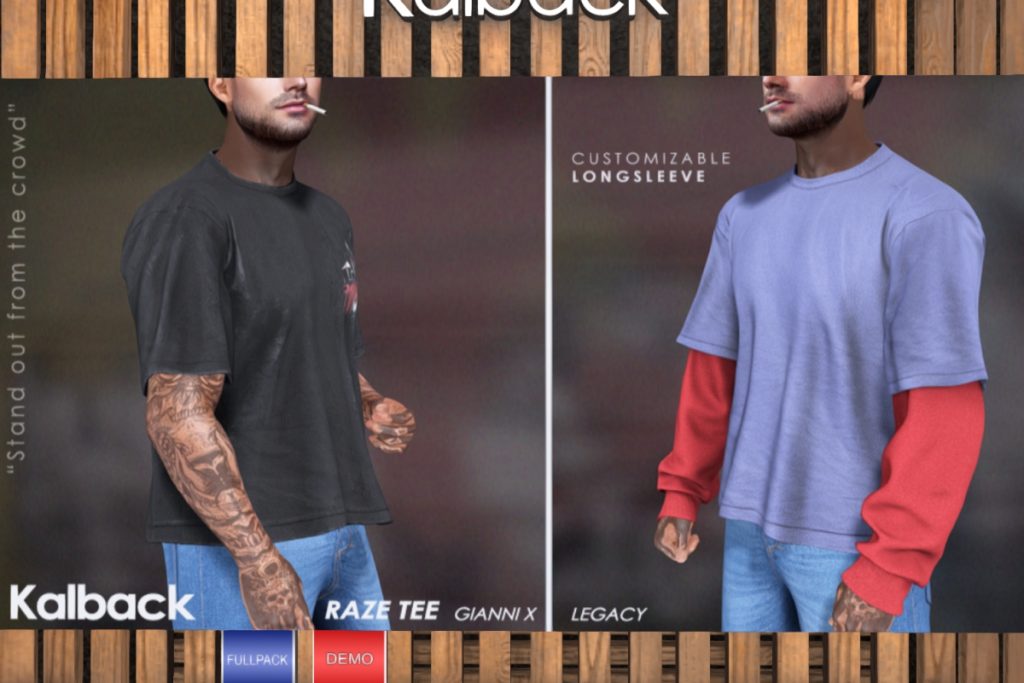 Raised Tee - GianniX/Legacy, L$249 each/L$1499 FP