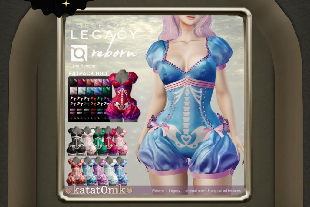 Lilith Romper - Legacy/Reborn, L$500 each/L$2000 FP