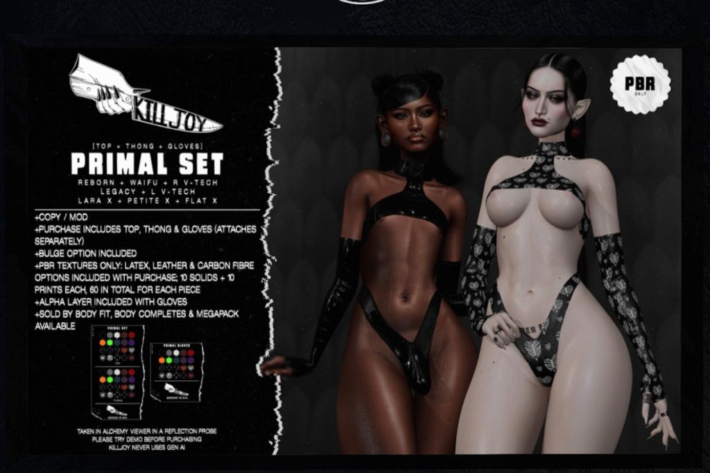 Primal Set - Legacy/MaitreyaX/Reborn/+mods, L$550 each/L$700-L$800 each FP/L$2100 MP