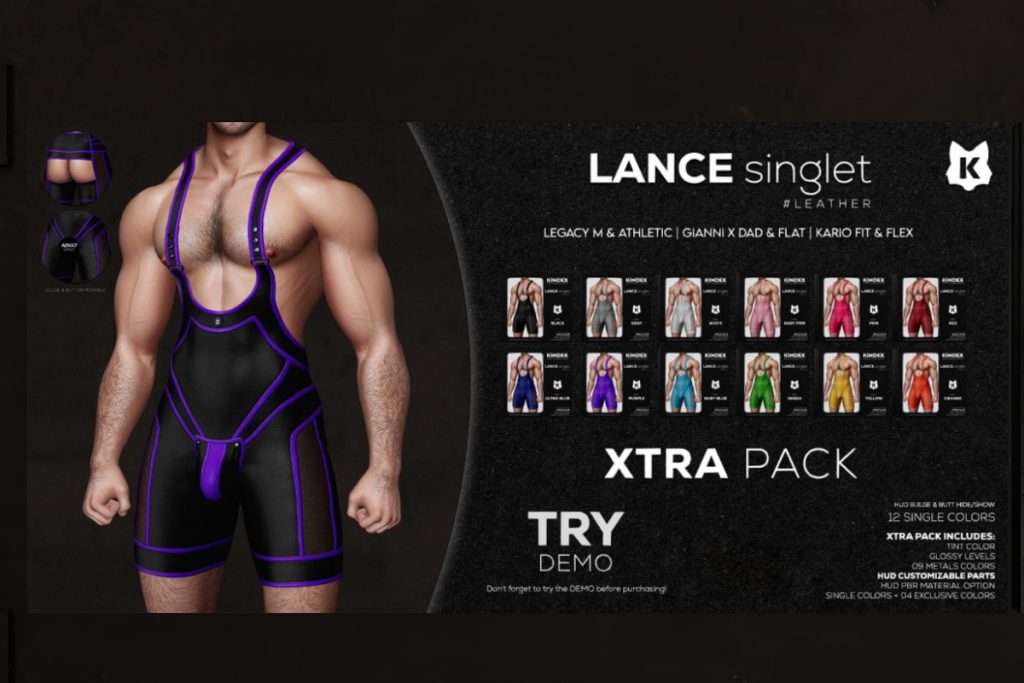 Lance Singlet - GianniX/Kario Fit + Flex/Legacy/+mods, L$252 each/L$1808 FP