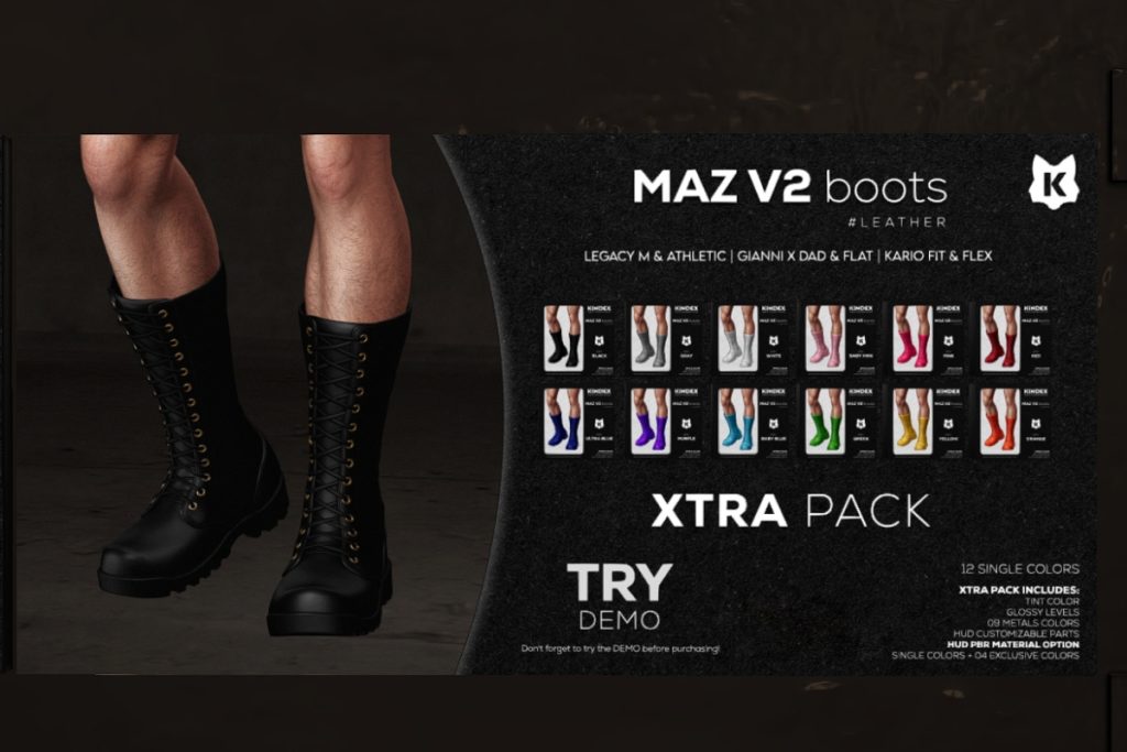 Maz v2 Boots - GianniX/Kario Fit + Flex/Legacy/+mods, L$252 each/L$1808 FP