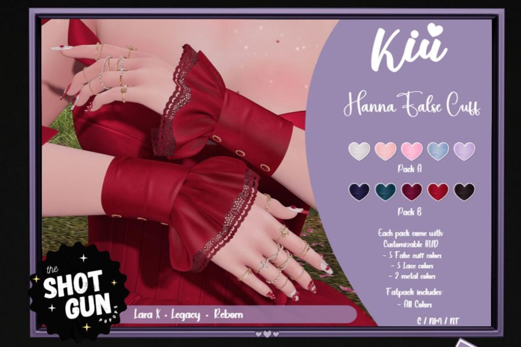 Hanna False Cuff - Legacy/MaitreyaX/Reborn, L$230 each/L$399 FP