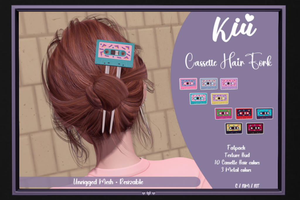 Cassette Hair Fork, L$199