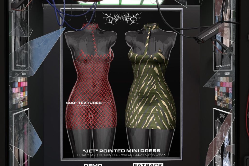 Jet Pointed Mini Dress - Inithium/Legacy/MaitreyaX/Reborn/+mods, L$269 each/L$1399 FP