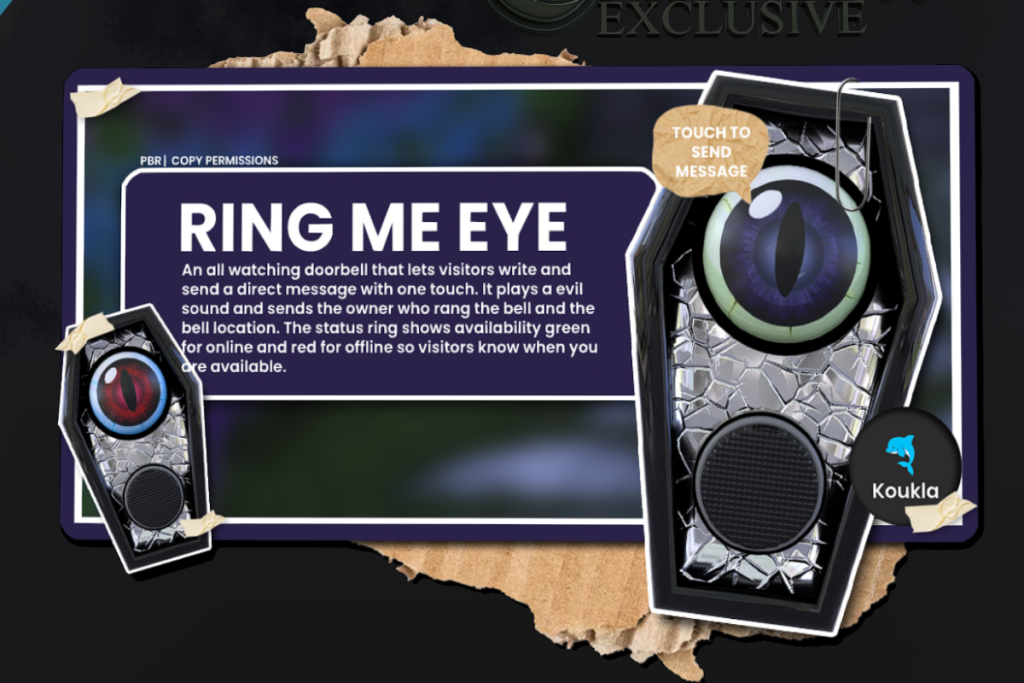 Ring Me Eye Decor, L$280 each/L$380 Limited Edition/L$1008 FP