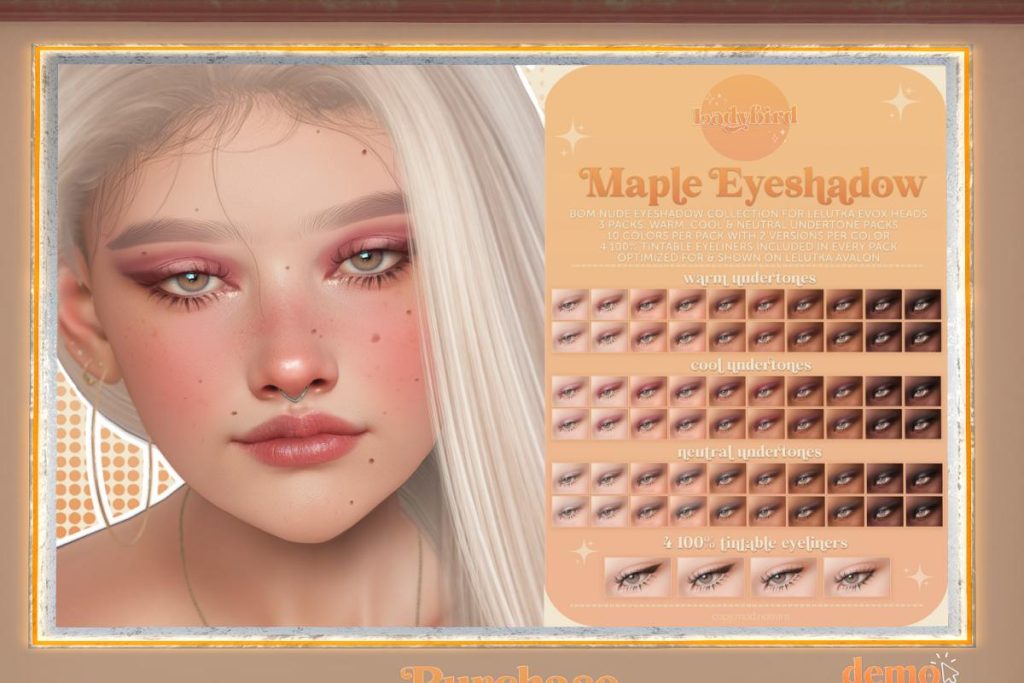Maple Eyeshadow - Evo X, L$275 each/L$399 FP