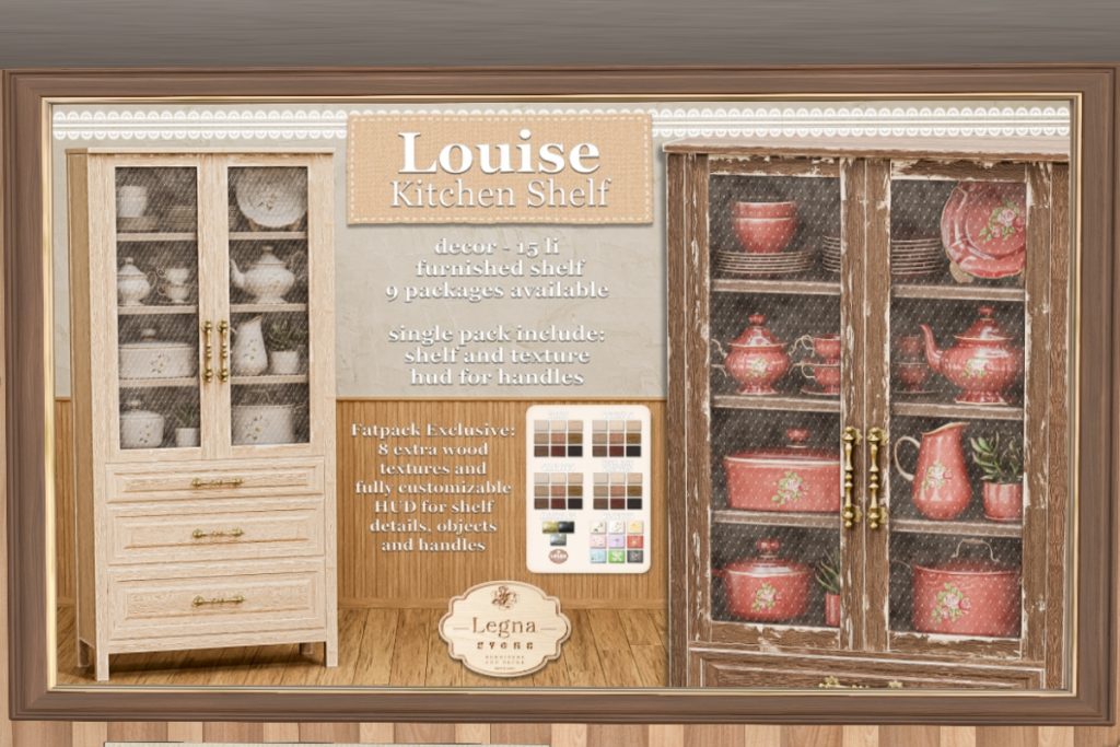 Louise Kitchen Shelf, L$349 each/L$2799 FP