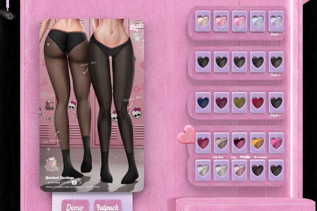 Notebook Stockings - Bom, L$449 each/L$999 FP