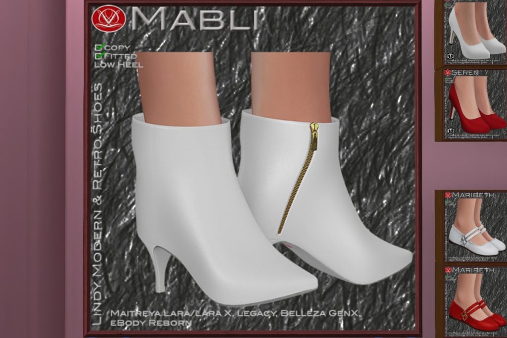 Mabli Shoes - GenX/Legacy/Maitreya/Reborn/+mods, L$149 each/L$447 FP