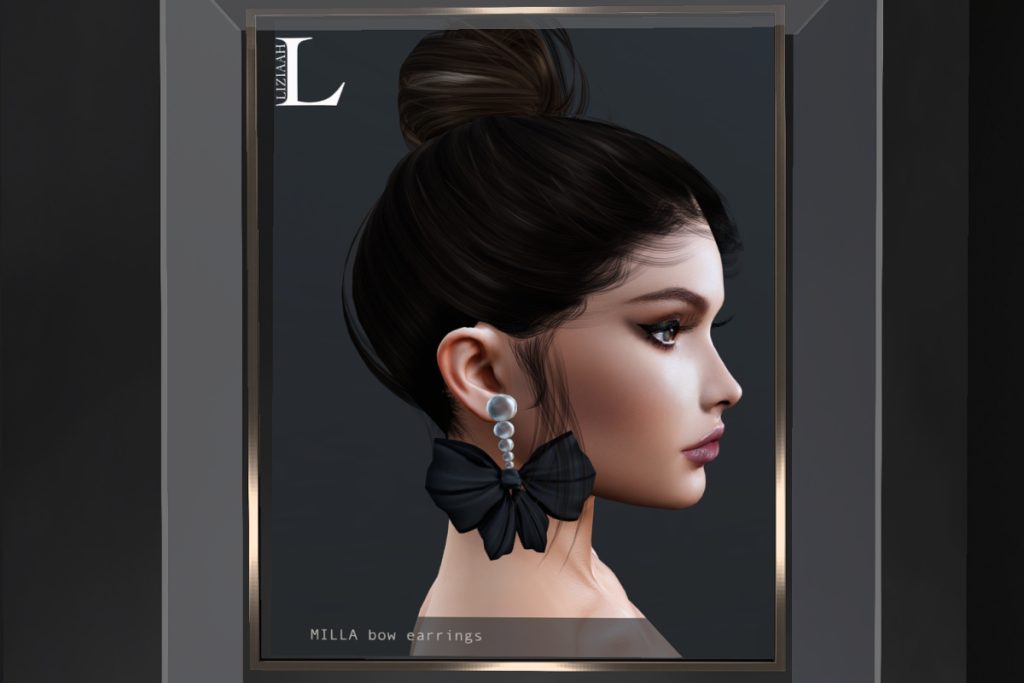 Milla Bow Earrings, L$185 each/L$370 FP