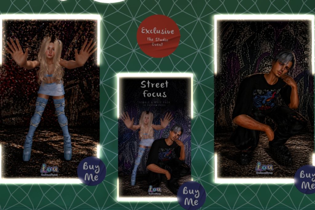Street Focus Male &amp; Female Poses, L$350 each/L$550 FP