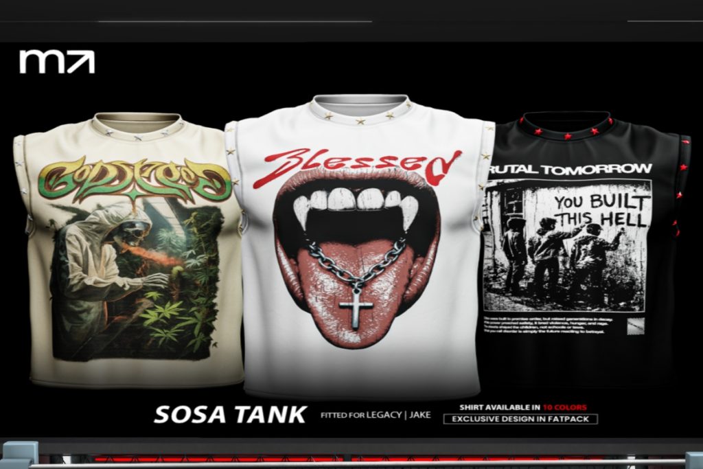 Sosa Tank - Jake/Legacy, L$250 each/L$999 FP