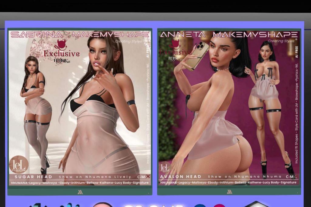 Sabrina and Anneta Female Shapes - See Ads for Fits, L$499 each