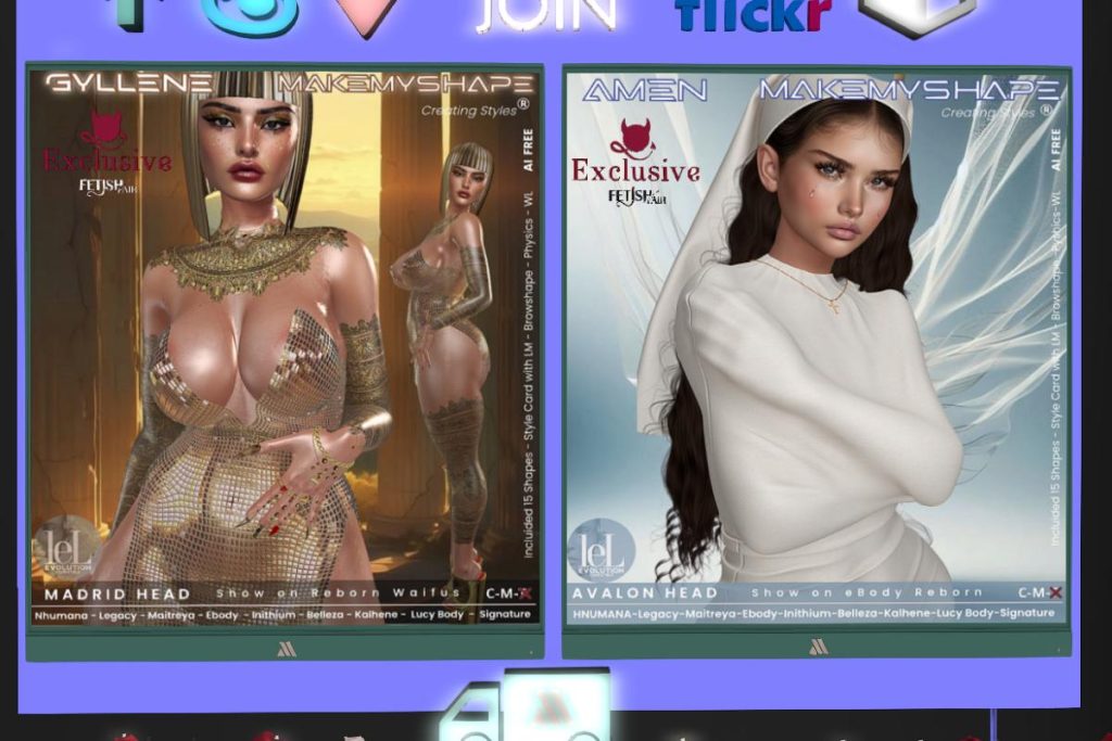 Gyllene and Amen Female Shapes - See Ad for Fits, L$499 each