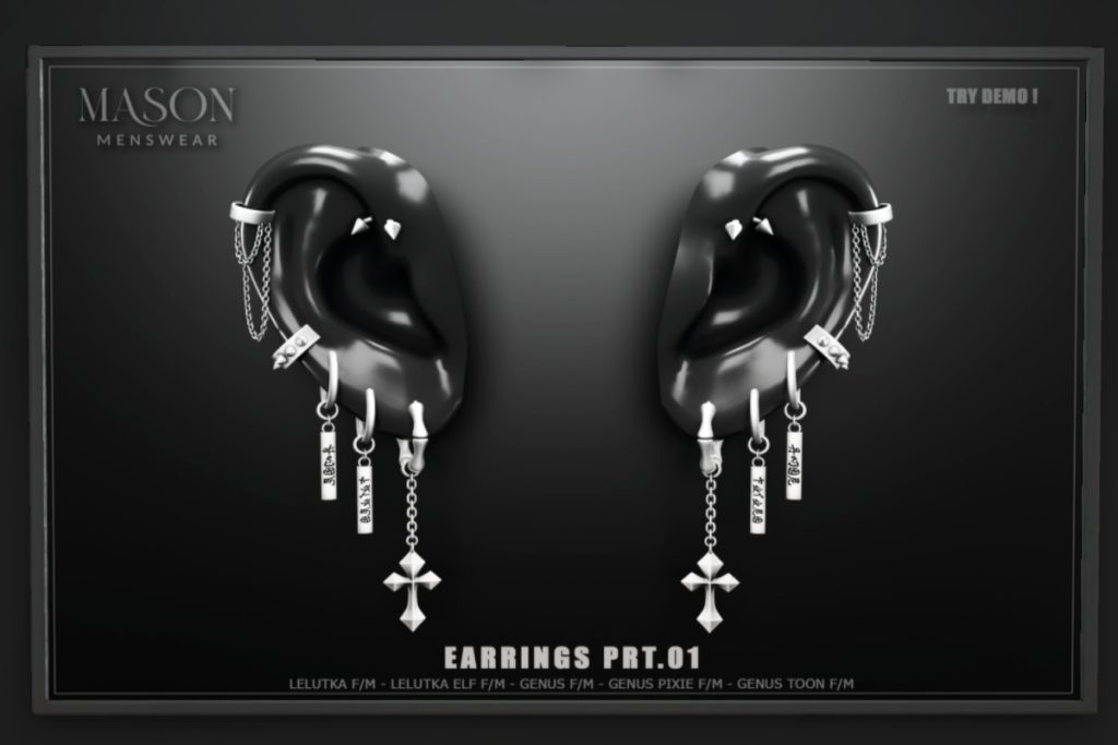 Earrings Prt 01, L$199 each/L$1550