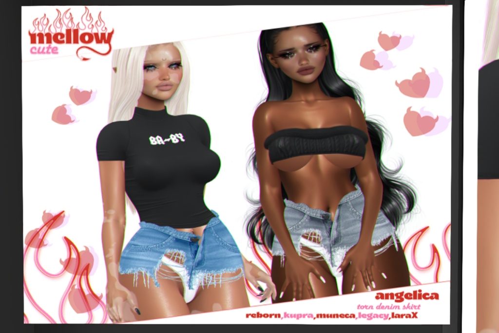 Angelica Torn Denim Skirt - Inithium/Legacy/MaitreyaX/Reborn/Yentements, L$269 each/L$1199 FP
