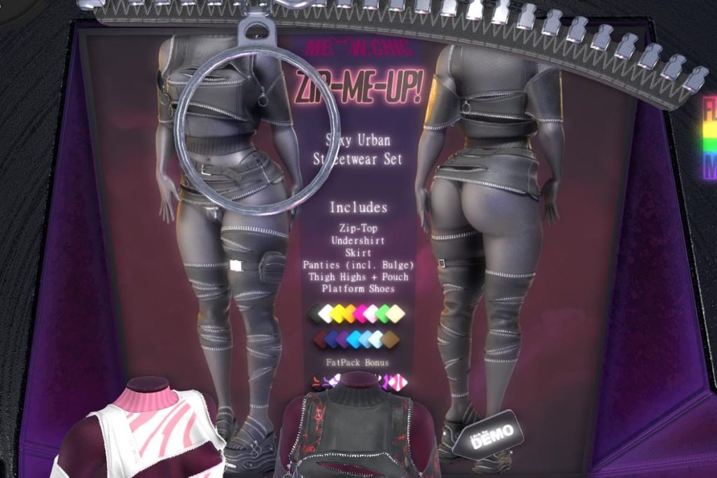 Zip Me Up Outfit - Legacy/Reborn/+mods, L$449 each/L$1999 FP