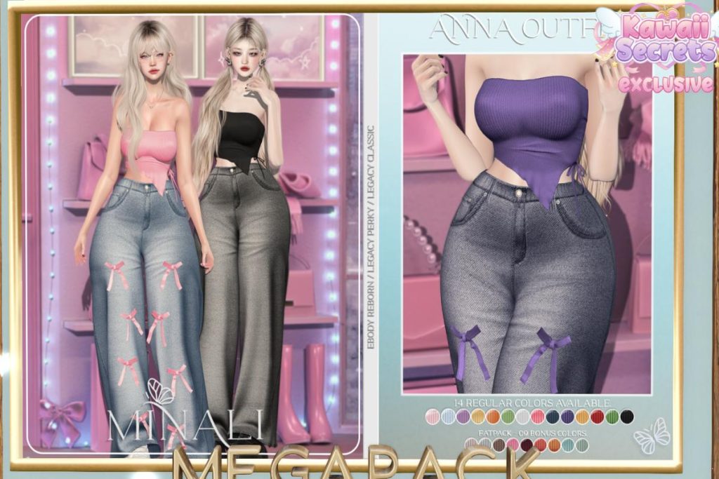 Anna Top &amp; Pants - Legacy/Reborn/+mods, L$199 each/L$1199 each FP/L$2199 MP