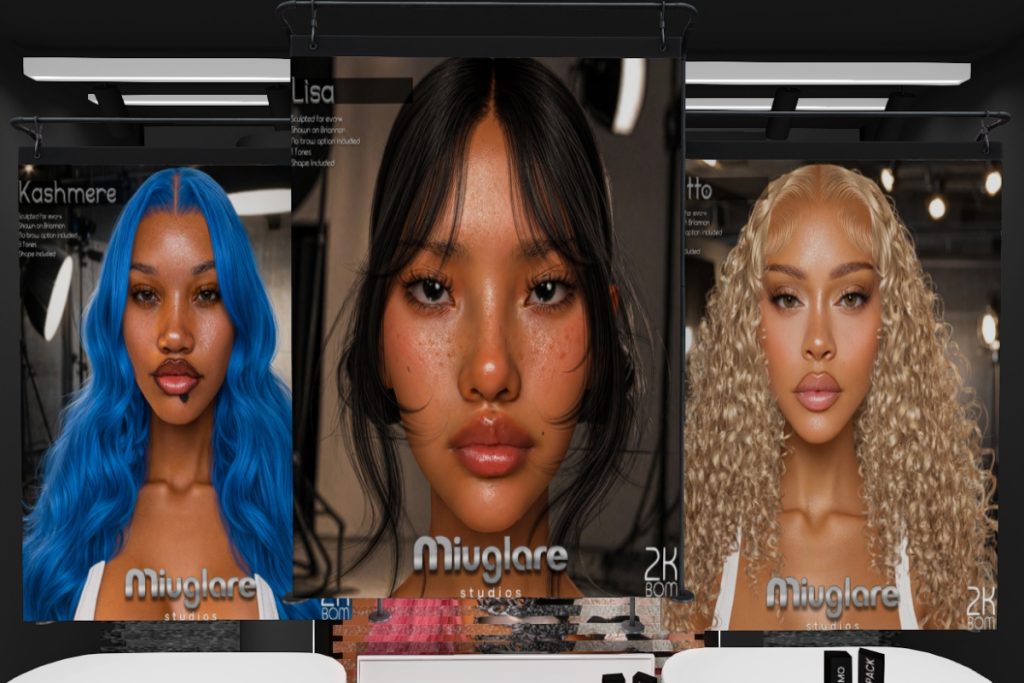 Kashmere Skin - EvoX, L$850 each/L$1399 FP | Lisa Skin - EvoX, L$850 | Latto Skin - EvoX, L$1199