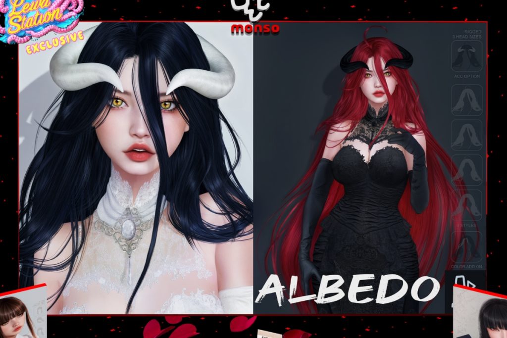 Albedo Hair, L$295 each/L$695 FP